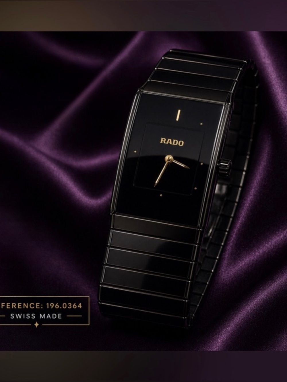 RADO DiaStar 196.0364 Black Ceramic Watch |Sapphire Crystal Swiss Quartz Luxury